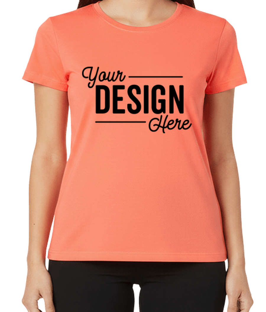 Live & Tell by LAT Women's Fine Jersey Lightweight T-shirt in Papaya