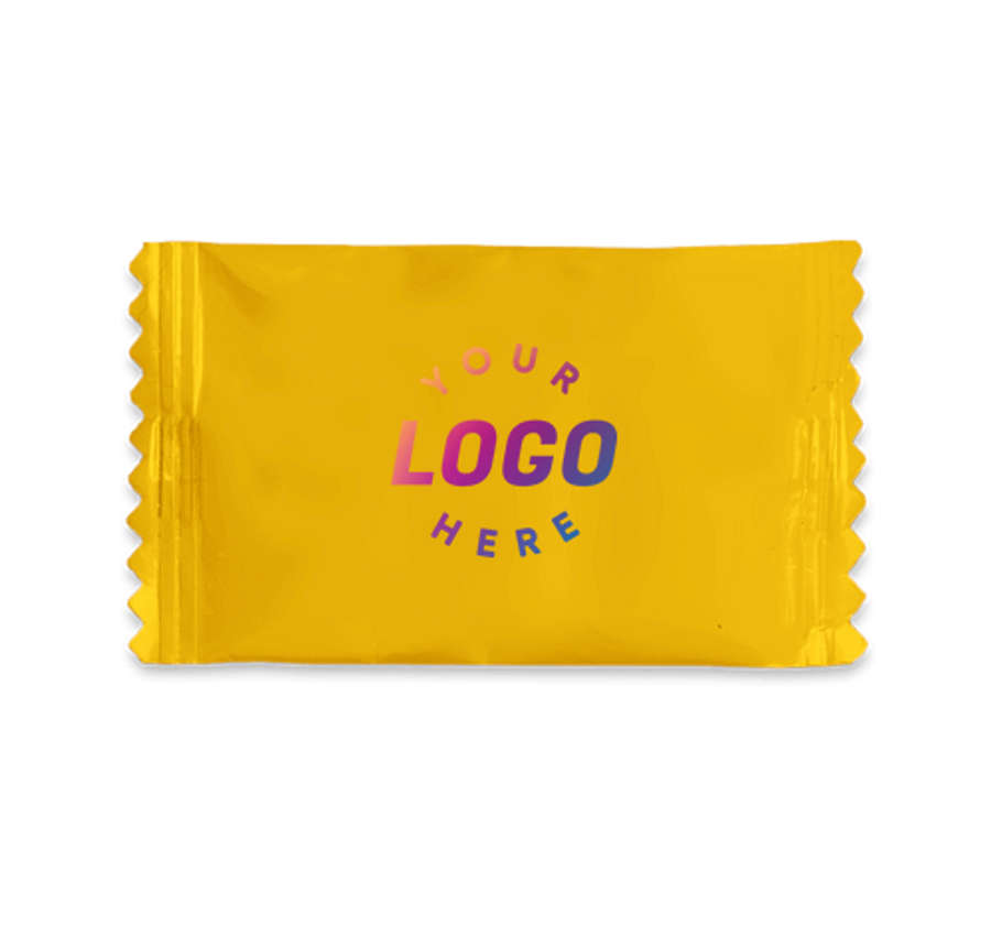Full Color Individually Wrapped Buttermints (Case of 2000) in Athletic Gold