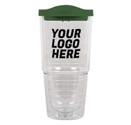 24 oz. Insulated Tumbler - Color: Green / Clear