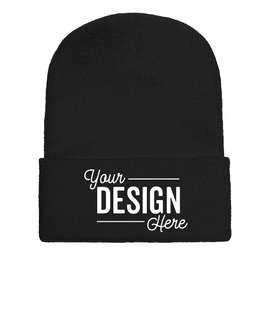 Yupoong Solid Cuff Beanie - Color: Black