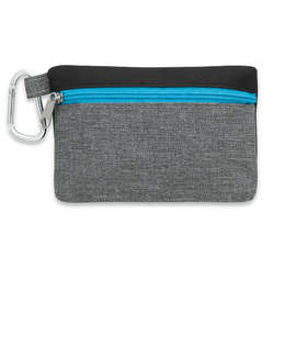 Montana Golf Tee Pouch with Metal Carabiner - Color: Gray / Light Blue