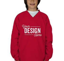 Sport-Tek Youth V-Neck Windshirt - Color: True Red