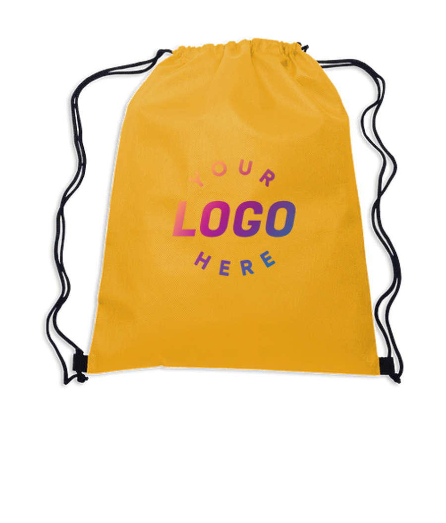 Full Color Sports Pack Non-Woven Drawstring Bag in Yellow