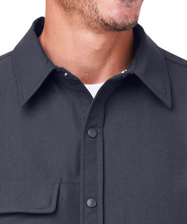 Harriton Flex Twill Long Sleeve Overshirt - Embroidered