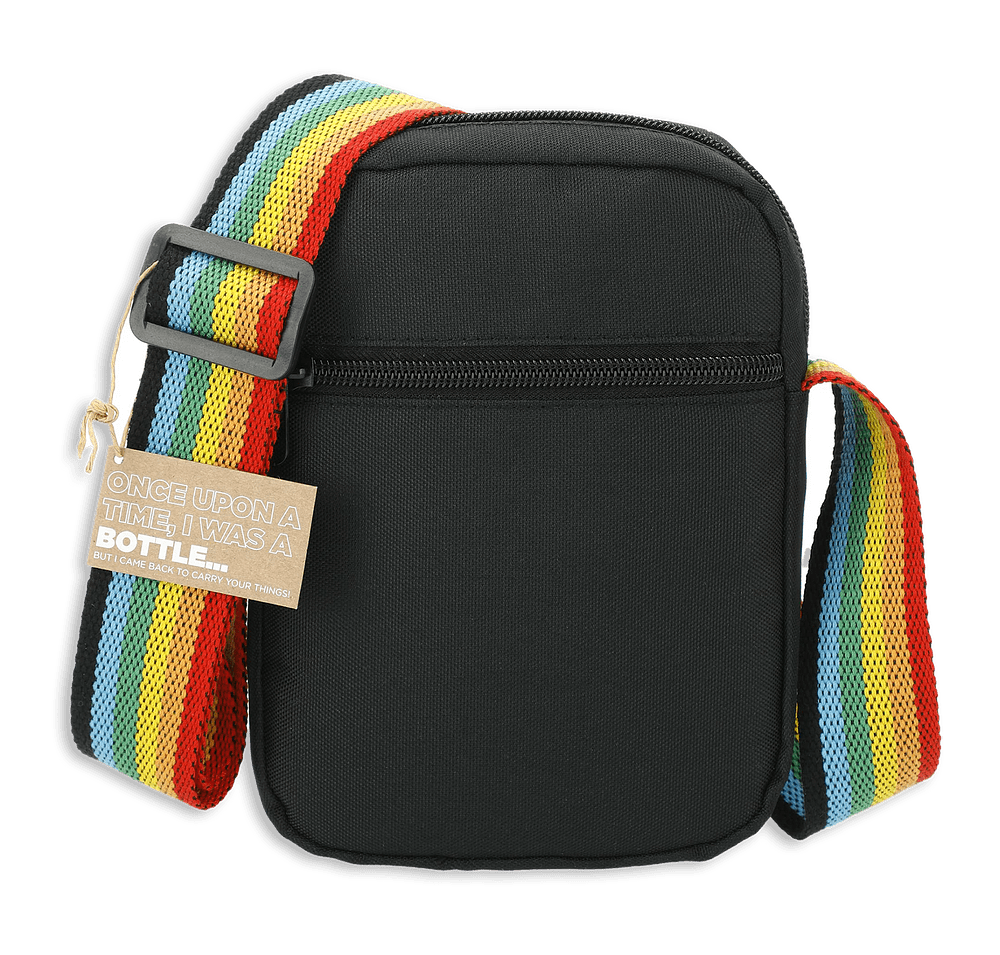 Rainbow Recycled Crossbody Tote Bag-default