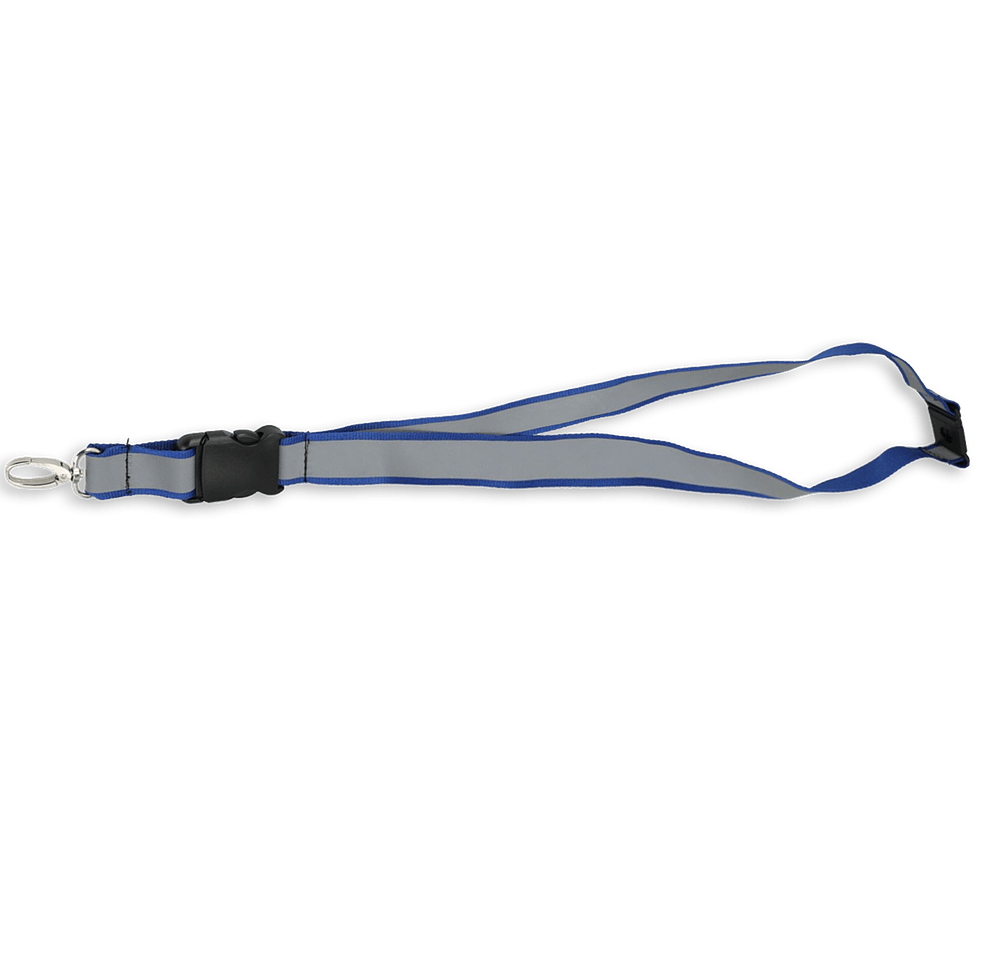 Recycled Reflective Breakaway Lanyard with Metal Hook Clip-default