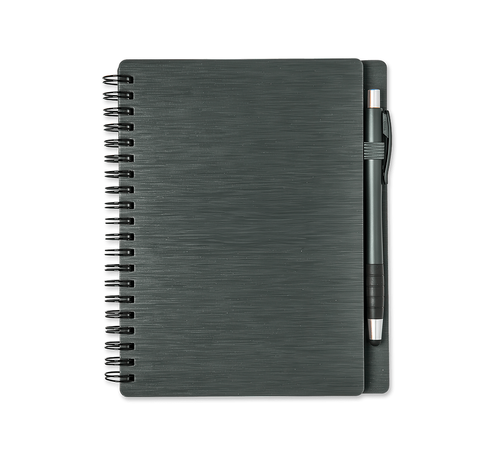 Mercury Hard Cover Spiral Notebook with Stylus Pen-default