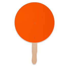 Full Color Circle Hand Fan - Color: Orange