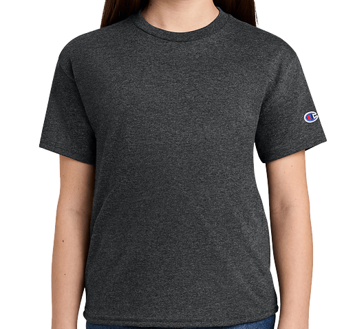 Champion Youth Midweight Crewneck Jersey T-shirt in Charcoal Heather