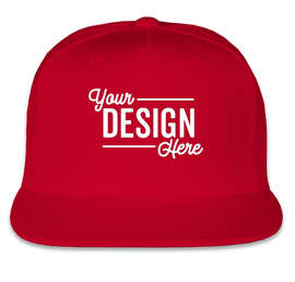 Yupoong Flat Bill Snapback Hat - Color: Red