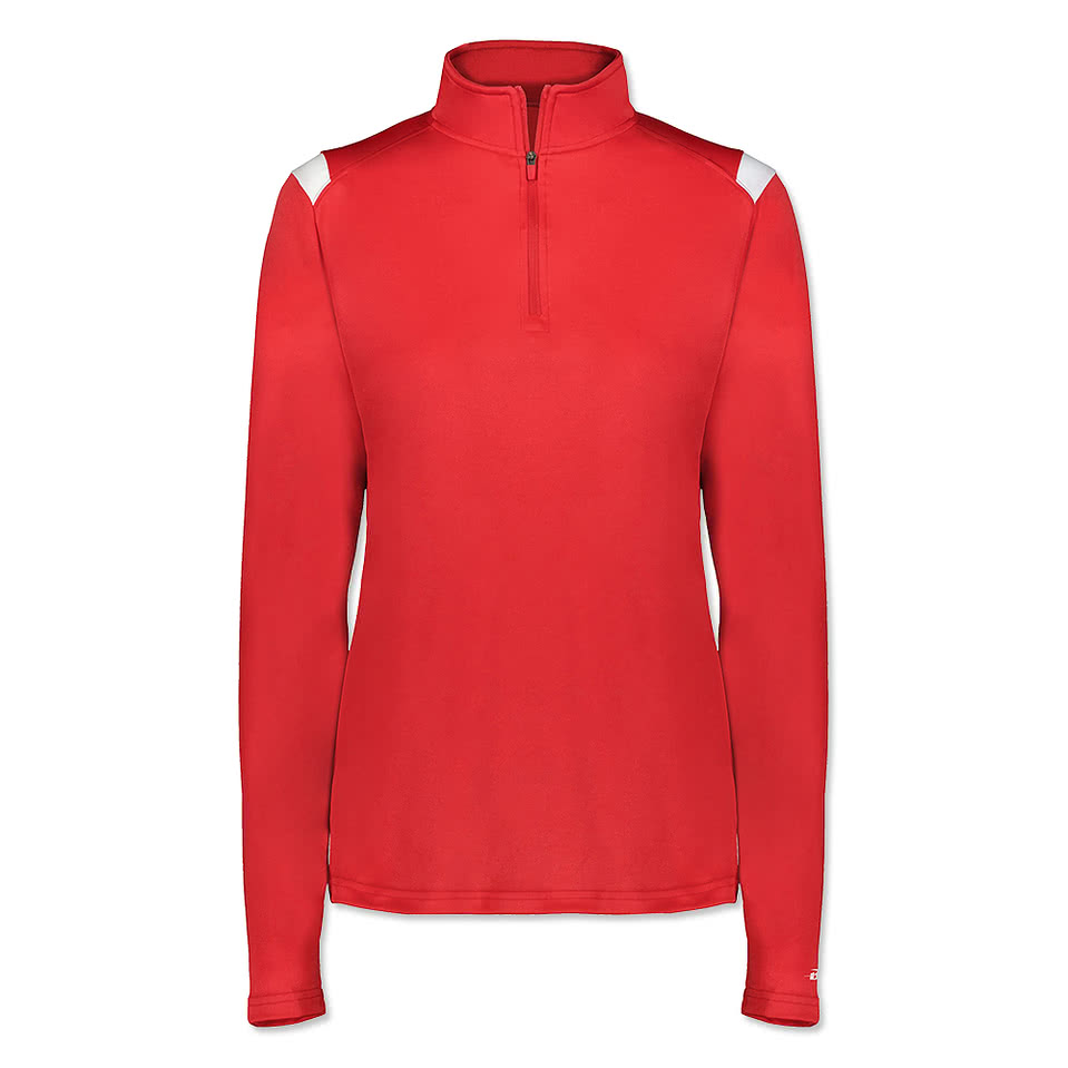Badger Women's On The Rise Sport Paneled Performance Quarter Zip Pullover