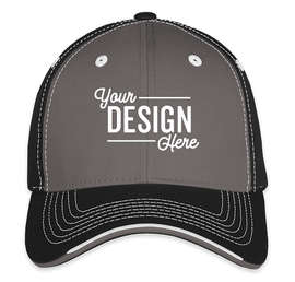 Sportsman Tri-Color Contrast Stitched Hat - Color: Charcoal / Black