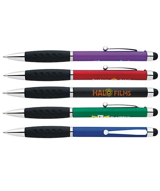 Dimpled Grip Ballpoint Stylus Pen (black ink)