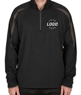 Sport-Tek Contrast Performance Half Zip Pullover - Color: Black / Charcoal Grey