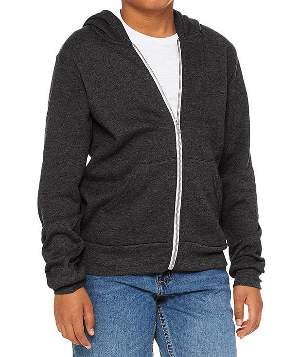 Bella + Canvas Youth Ultra Soft Zip Hoodie