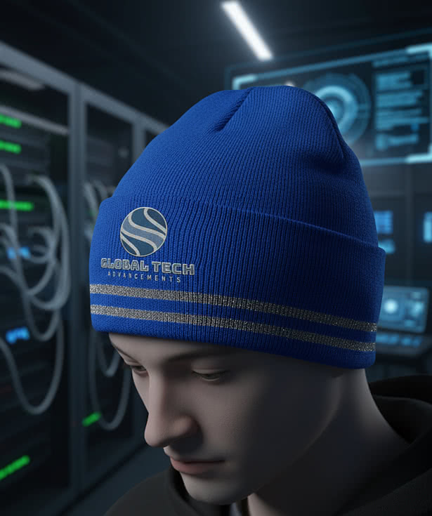 Reflective Acrylic Knit Beanie