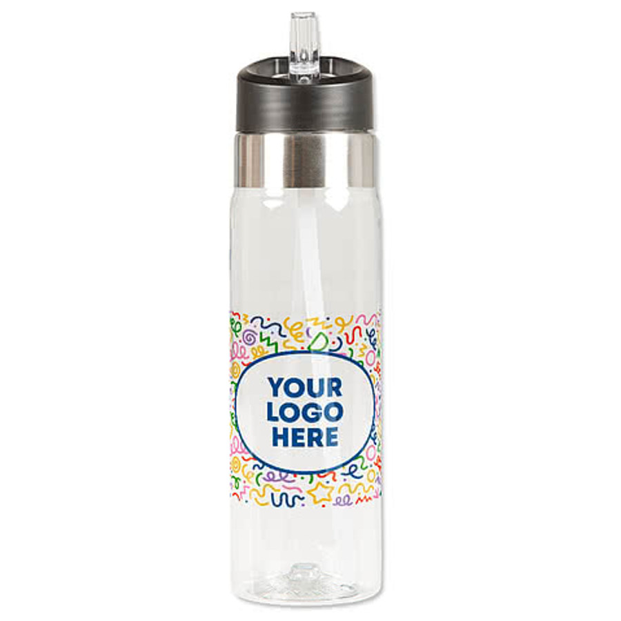 Confetti 20 oz. Flip Straw Tritan Sport Water Bottle in Clear / Confetti