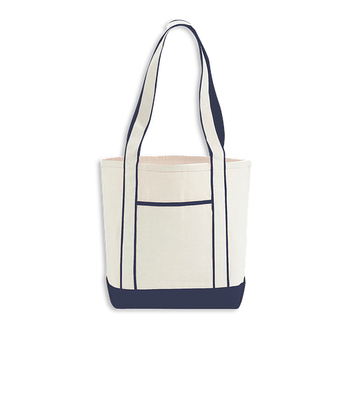 Topsail Cotton Canvas Tote Bag in Navy