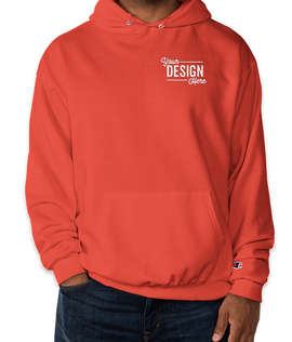 Embroidered Champion Powerblend Pullover Hoodie - Color: Red River Clay
