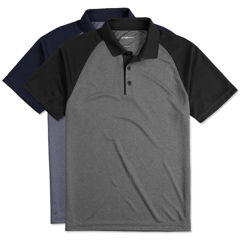 Sport-Tek Heather Raglan Performance Polo