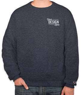 Embroidered Champion Powerblend Crewneck Sweatshirt - Color: Navy Heather