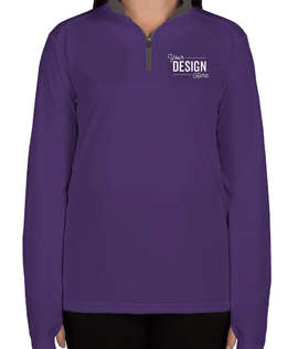 Badger Women's Contrast Quarter Zip Performance Shirt - Color: Purple / Graphite
