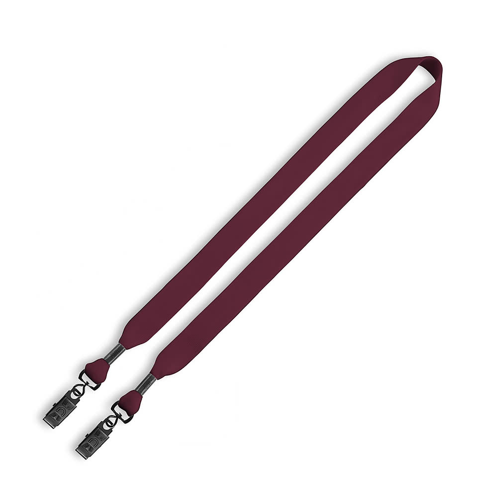 3/4" Cotton Double Bulldog Clip Lanyard