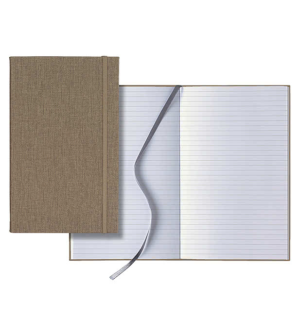 Castelli Debossed Linen Banded Medio Lined Hard Cover Notebook