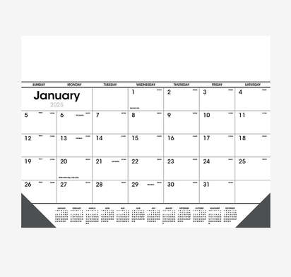 Black and White Monthly Desk Calendar-default