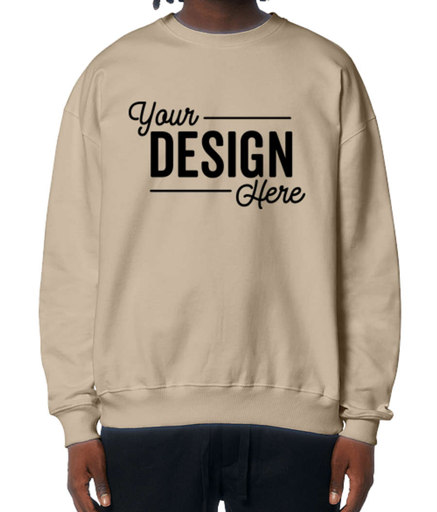 Stanley/Stella Ledger Dry Organic French Terry Crewneck Sweatshirt in Desert Dust