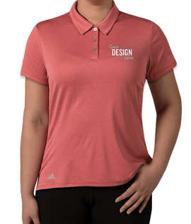 Adidas Women's Heather Performance Polo - Color: Power Red Heather