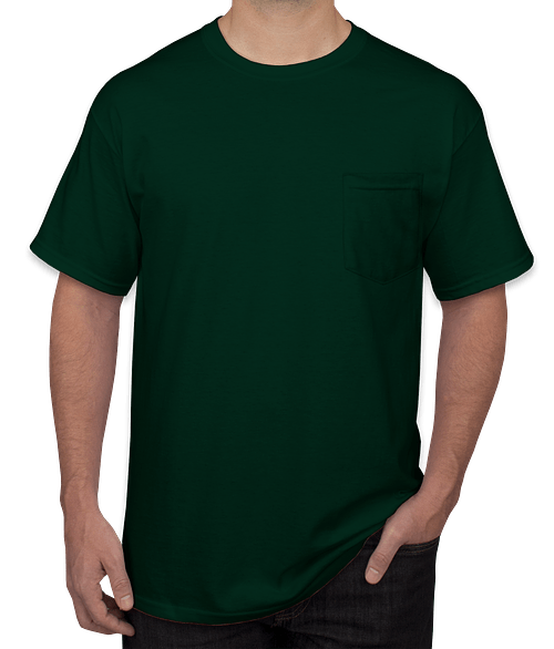 Gildan Ultra Cotton Pocket T-shirt in Forest Green