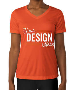 Sport-Tek Women's Competitor V-Neck Performance Shirt - Color: Deep Orange