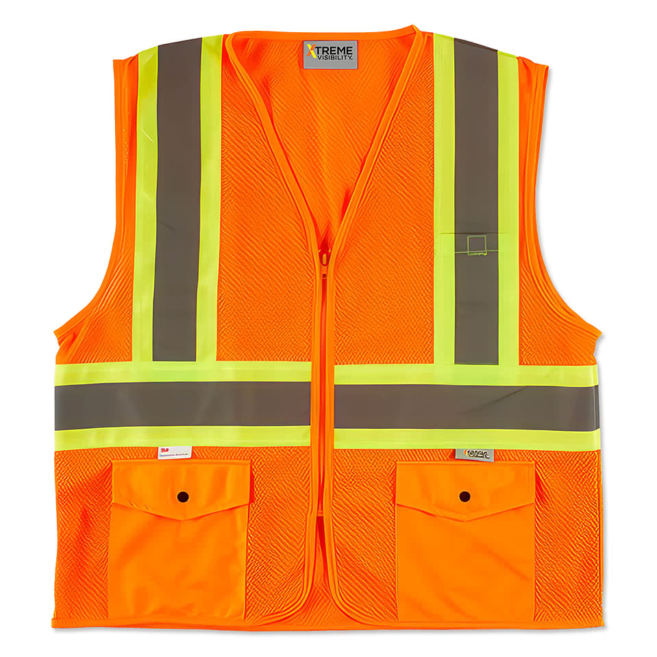 Vantage Xtreme Visibility DOT Class 2 Contrast Stripe Safety Vest