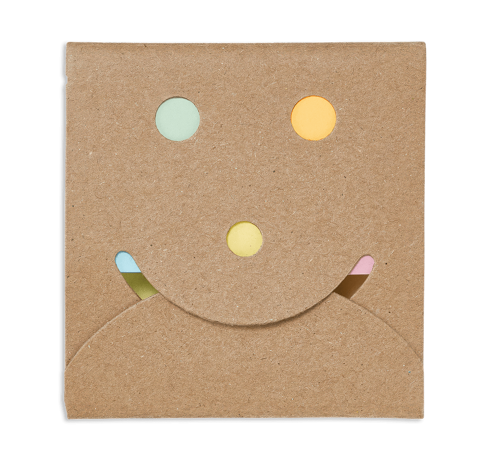 Happy Face Recycled Sticky Pack with Sticky Notes and Flags-default