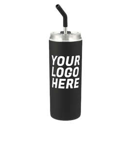 20 oz. Marka Copper Vacuum Insulated Tumbler with Straw - Color: Black