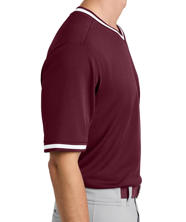 Sport-Tek Tough Mesh V-Neck Baseball Jersey