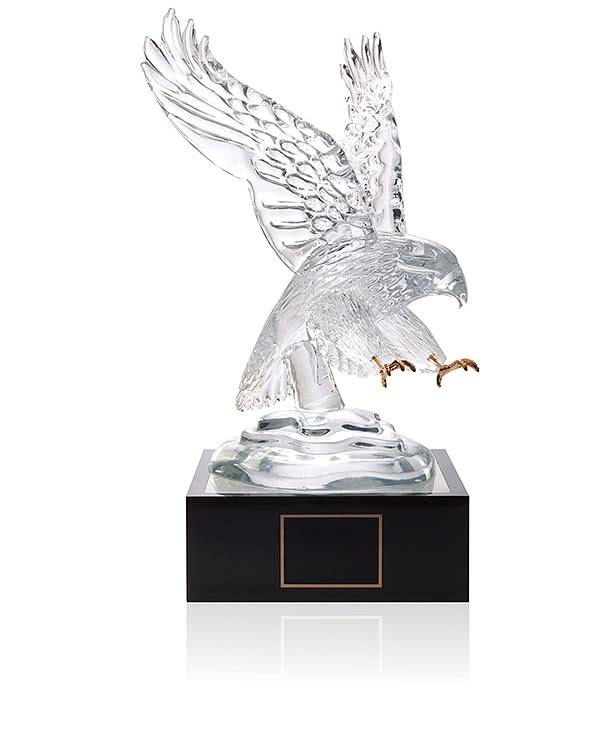 Laser Engraved Pino Signoretto Eagle Award with 4" Lighted Pedestal