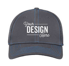 New Era 39THIRTY Contrast Stitch Stretch Fit Mesh Hat - Color: Graphite / Vice Blue