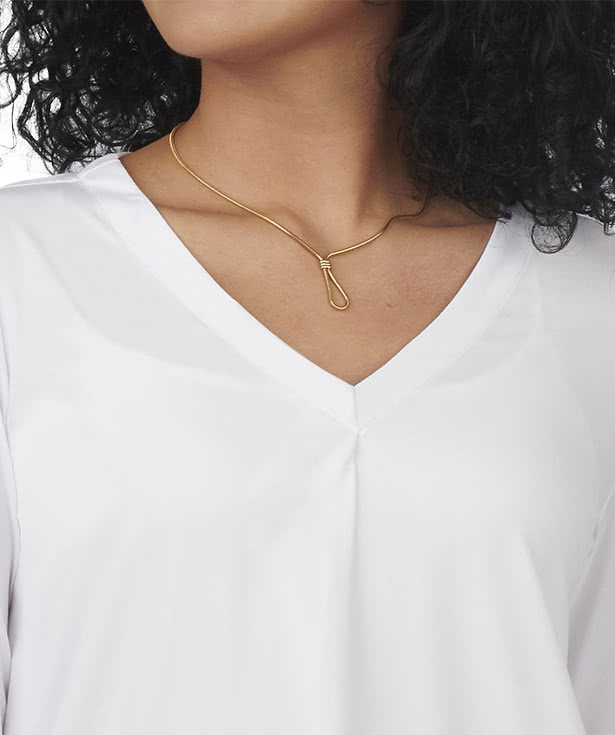 Edwards Women's Soft Pleated V-Neck Blouse