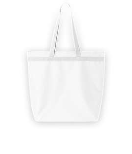 Large Recycled Poly Zippered Tote Bag - Color: White