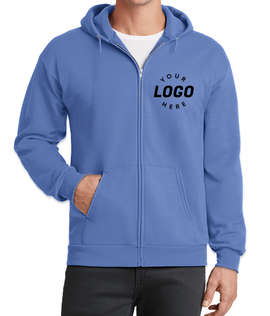 Port & Company Core Zip Hoodie - Color: Carolina Blue