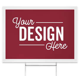 Full Color 24" x 18" Yard Sign with Metal Post - Color: Maroon