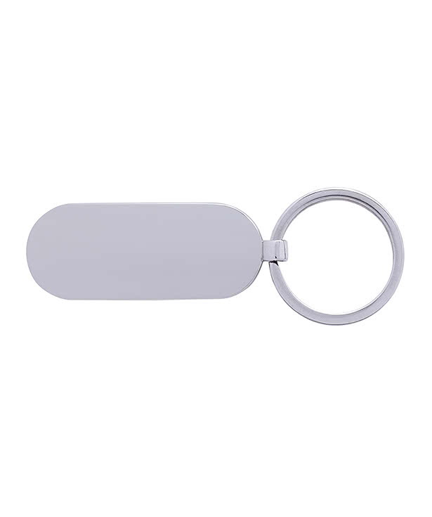 Laser Engraved Bamboo & Metal Oval Keychain