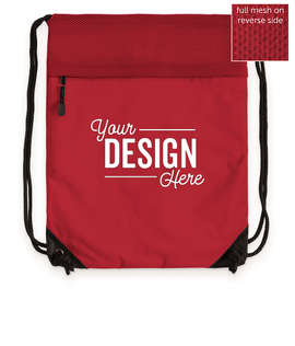 Port Authority Mesh Drawstring Bag - Color: Chili Red