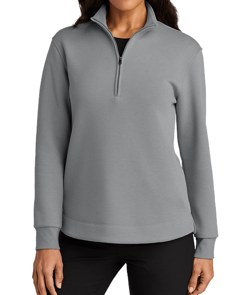 Port Authority Women's Wearever Double Pique Quarter Zip Sweatshirt in Gusty Grey