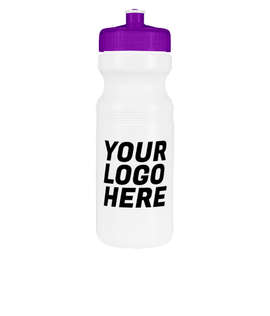 24 oz. Bike Water Bottle - Color: White / Translucent Purple