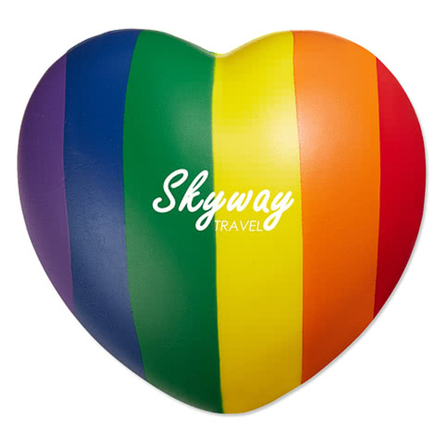 Rainbow Heart Shaped Stress Reliever in Rainbow