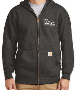 Carhartt Midweight Zip Hoodie - Embroidered - Color: Carbon Heather