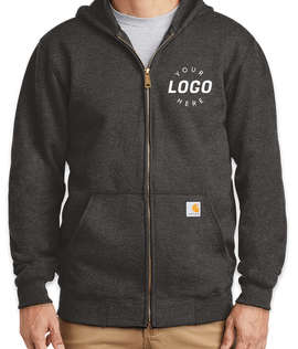Carhartt Midweight Zip Hoodie - Screen Printed - Color: Carbon Heather